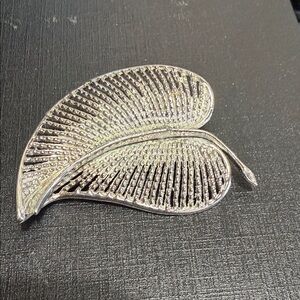 Textured Silver Leaf Brooch